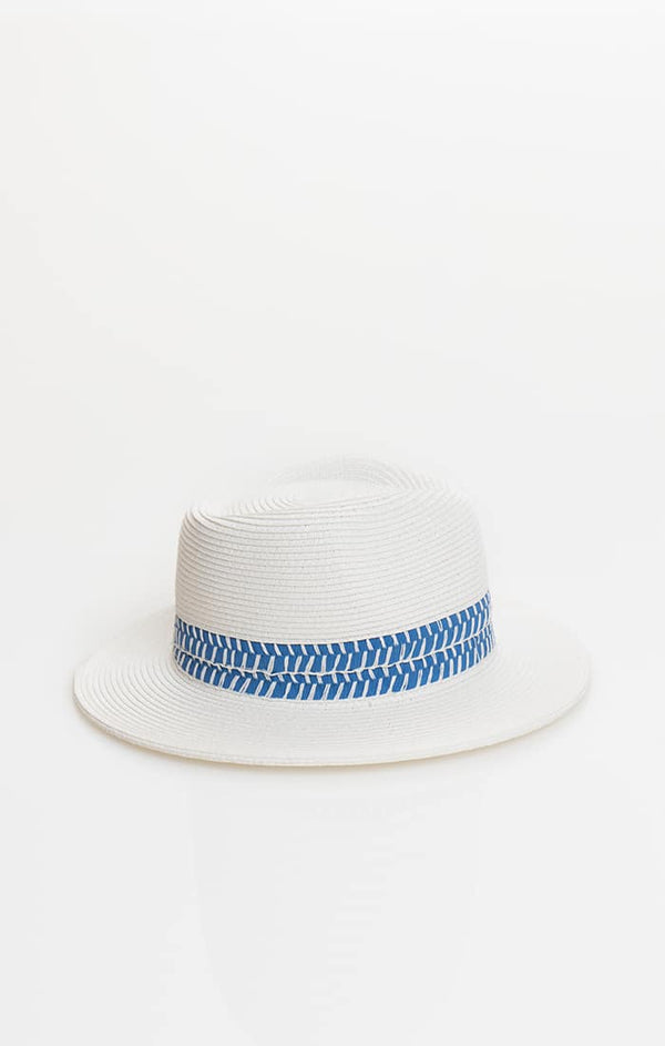 Pilar Hat - White/Blue