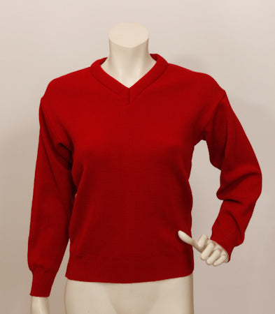 Plain Wool Mix Jumper - Claret