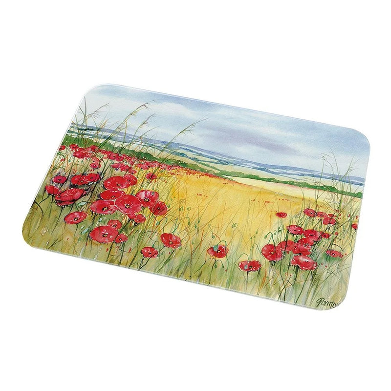 Poppies Glass Board Medium 40x30cm