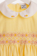 Poppy Hand Smocked Dress - Yellow