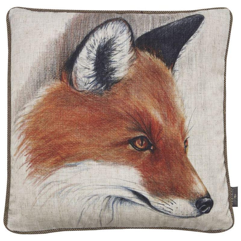 Faux Linen Fox Cushion