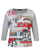 3/4 Sleeve Round Neck Jumper - Silver