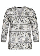 3/4 Sleeve V Neck Blouse - Silver