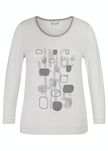 Elements Print Front 3/4 Sleeve T-Shirt - Chalk