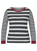 Stripe Long Sleeve Round Neck - Granit