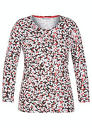 3/4 Sleeve Print T-shirt - Black