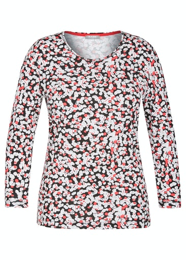 3/4 Sleeve Print T-shirt - Black