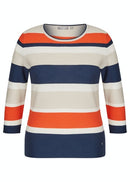 Elements 3/4 Sleeve Stripe Jumper - Peach