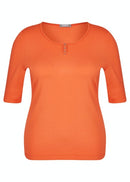 Short Sleeve Round Neck T-shirt - Peach