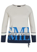 Round Neck Print Jumper - Pearl