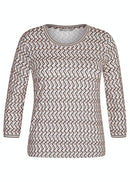 3/4 Sleeve Print Top - Soft Pink