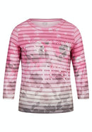 Print 3/4 Sleeve T-shirt - Mallow