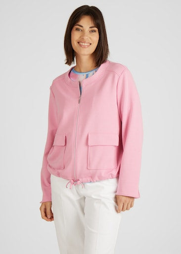 Cuba Zipped Flap Pockets Jacket - Raspberry