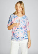 Cuba Print Twinset - Raspberry