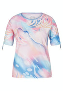 Cuba Round Neck Print T-Shirt - Raspberry