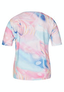 Cuba Round Neck Print T-Shirt - Raspberry