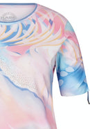 Cuba Round Neck Print T-Shirt - Raspberry