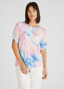 Cuba Round Neck Print T-Shirt - Raspberry