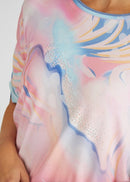 Cuba Round Neck Print T-Shirt - Raspberry