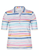 Cuba Stripe Polo Shirt - Raspberry