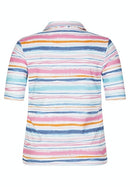 Cuba Stripe Polo Shirt - Raspberry