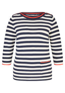 Verona Striped 3/4 Sleeve Jumper - Poppy