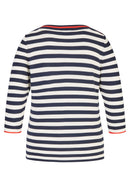 Verona Striped 3/4 Sleeve Jumper - Poppy