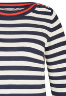 Verona Striped 3/4 Sleeve Jumper - Poppy