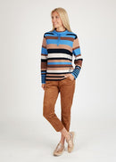 San Jose Round Neck Stripe Jumper - Powder Blue