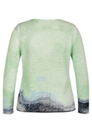 Positano Round Neck Print Jumper - Pacific