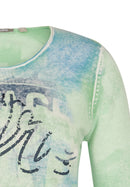 Positano Round Neck Print Jumper - Pacific