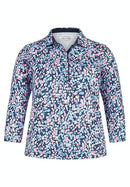 Nos 3/4 Sleeve Polo Shirt - Night Blue