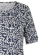 Short Sleeve Print T-Shirt - Marine