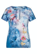 Portofino Short Sleeve Print T-shirt - Jeans Blue