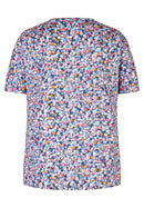 Cuba V Neck Print T-Shirt - Jeans Blue
