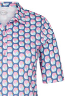 Cuba Print Polo Shirt - Jeans Blue