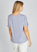 Cuba Short Sleeve Print T-Shirt - Jeans Blue