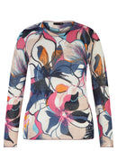 Cuba Long Sleeve Print Jumper - Jeans Blue