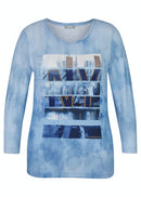 Elements Print 3/4 Sleeve T-Shirt - Blue