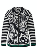 Harvard Print Cardigan - Dark Blue