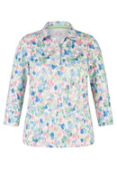 Positano Print Collar T-Shirt - Jade Green