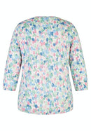 Positano 3/4 Sleeve Print Blouse - Jade Green