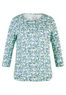 Positano 3/4 Sleeve Print T-Shirt - Jade Green