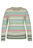 Positano Round Neck Stripe Jumper - Jade Green