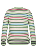 Positano Round Neck Stripe Jumper - Jade Green