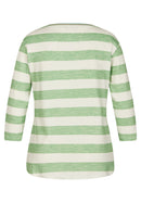 Positano Round Neck Stripe T-Shirt - Jade Green