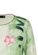 Positano Round Neck Floral Jumper - Jade Green