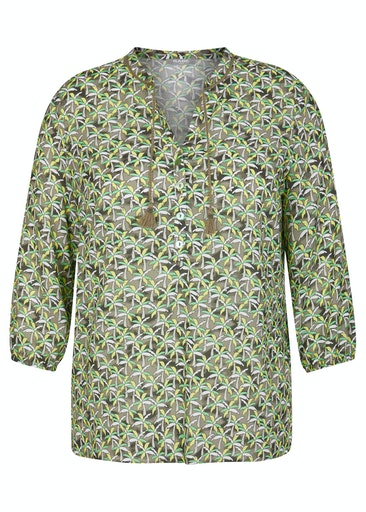 3/4 Sleeve V Neck Blouse - Light Olive