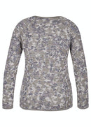Print Round Neck Jumper - Khaki