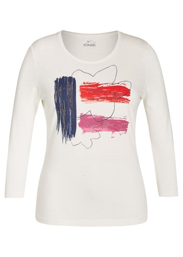 3/4 Sleeve Round Neck T-shirt - Natural